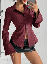 Striped Waisted Casual Shirt